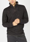 IrelandsEye Men's Zip Lambswool Sweater | Charcoal