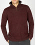 IrelandsEye Men's Lambswool Zip Sweater | Claret