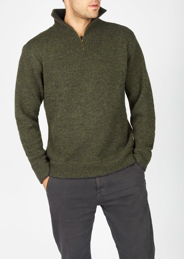 IrelandsEye Mens Zip Sweater | Green Marl