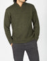 Mens Knitted Half Zip Pullover | Green Marl