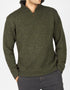 IrelandsEye Men's Half Zip Pullover | Green Marl