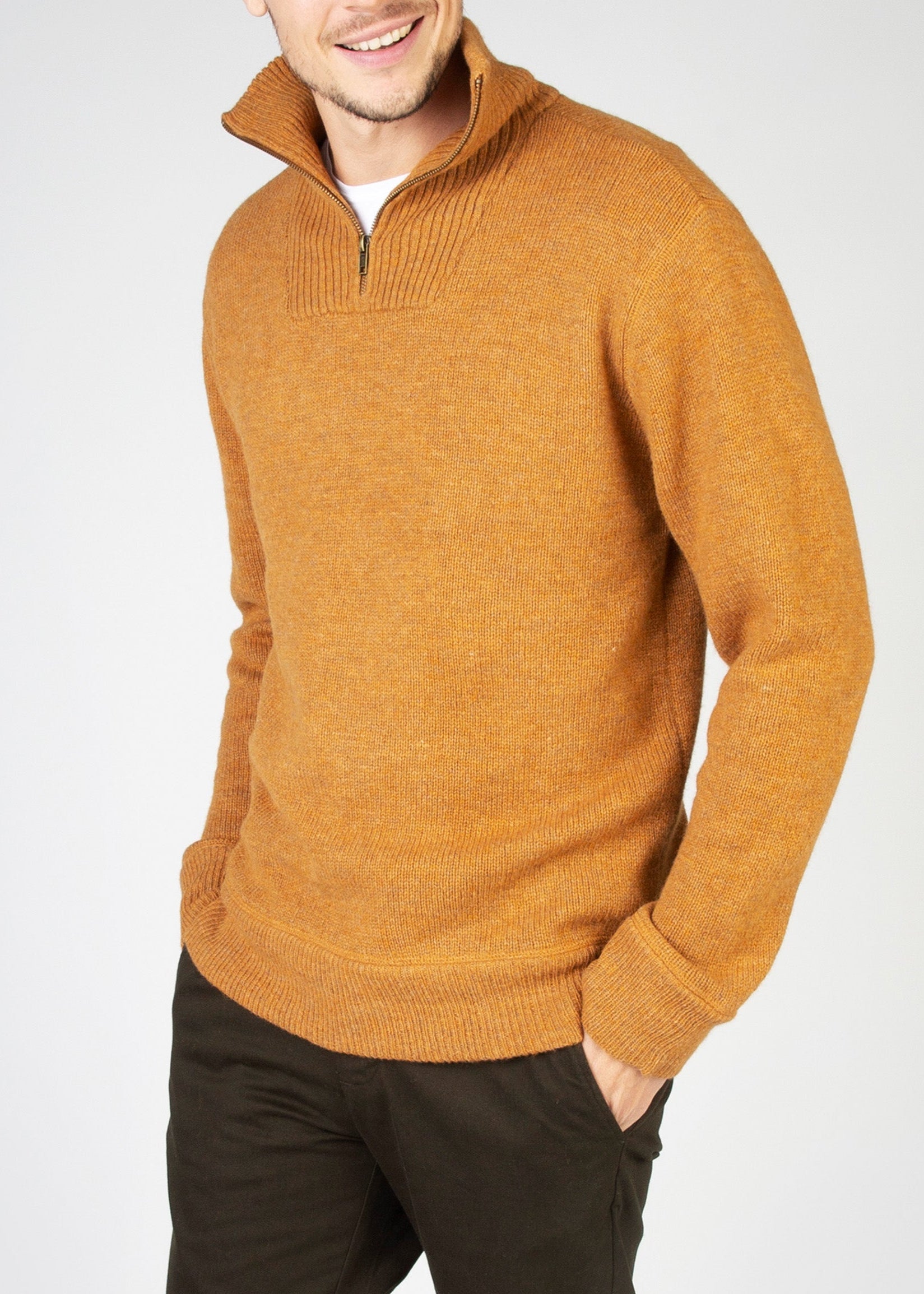 IrelandsEye Men's Zip Sweater | Warm Sand