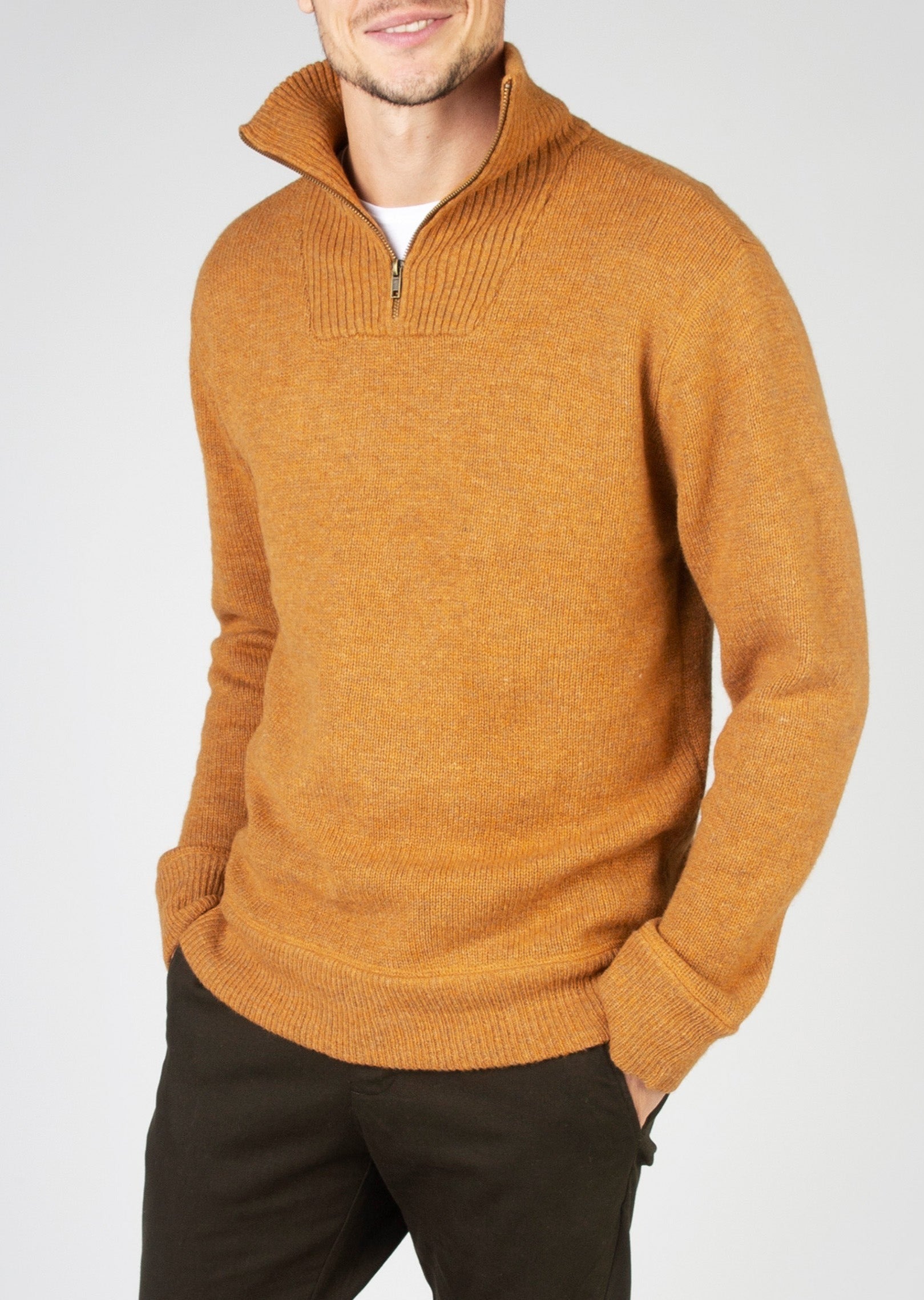 IrelandsEye Mens Zip Sweater | Warm Sand