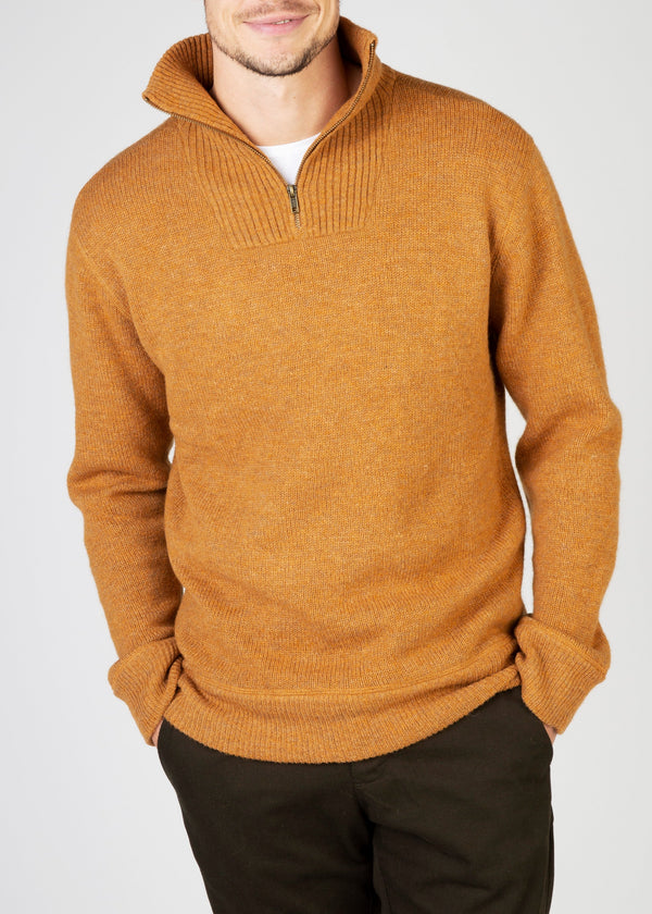 IrelandsEye Men's Zip Sweater | Warm Sand