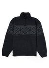 Men's Celtic Pattern Troyer Sweater | 100% Wool | Charcoal