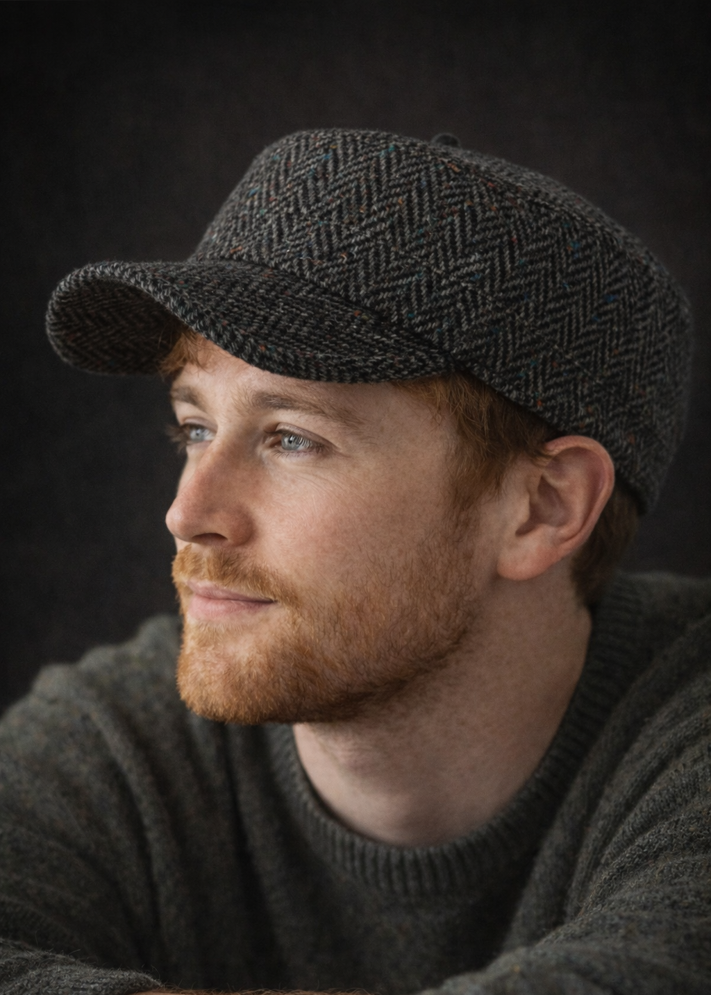 Donegal Tweed Cadet Cap - Charcoal | Authentic Irish Heritage Cap