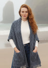 Aran Pocket Shawl | Denim