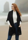 Aran Pocket Shawl | Black