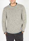 Roundstone Cashmere Blend Sweater | Men's Irish Wool Knitwear | Light Grey