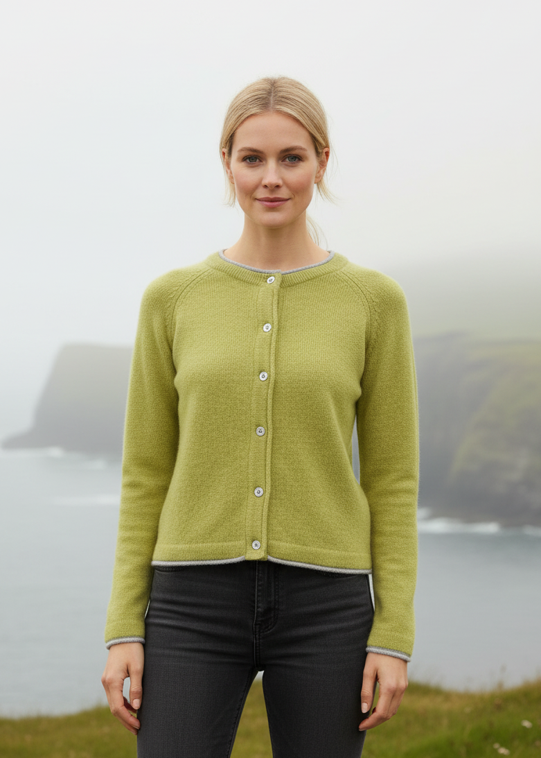 IrelandsEye Killiney Cardigan | Green Apple