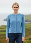 IrelandsEye Killiney Cashmere Mix Cardigan | Azure Blue