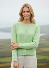 IrelandsEye Killiney Wool Cashmere Cardigan | Mint Green