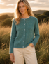 IrelandsEye Killiney Cardigan | Meeresgrün