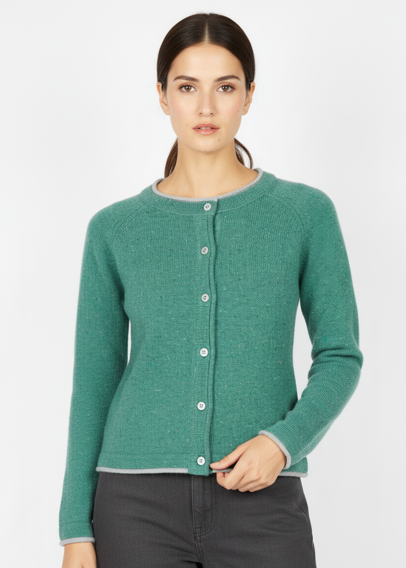 IrelandsEye Killiney Cardigan | Sea Green