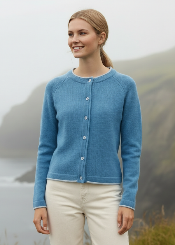 IrelandsEye Killiney Cardigan | Azure Blue