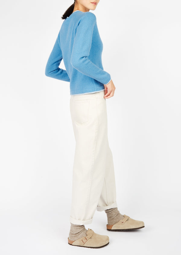 IrelandsEye Killiney Cashmere Mix Cardigan | Azure Blue