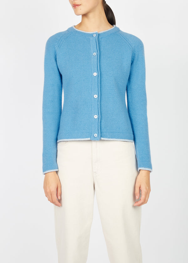 IrelandsEye Killiney Cashmere Mix Cardigan | Azure Blue
