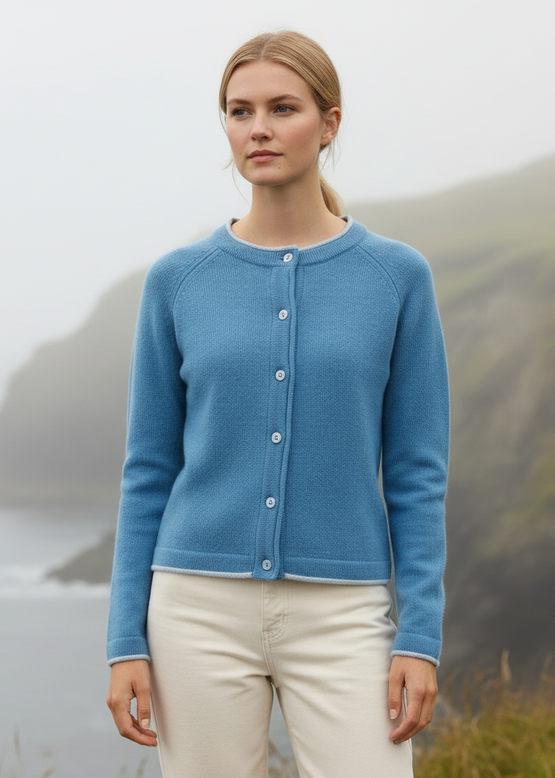 IrelandsEye Killiney Cardigan | Azure Blue
