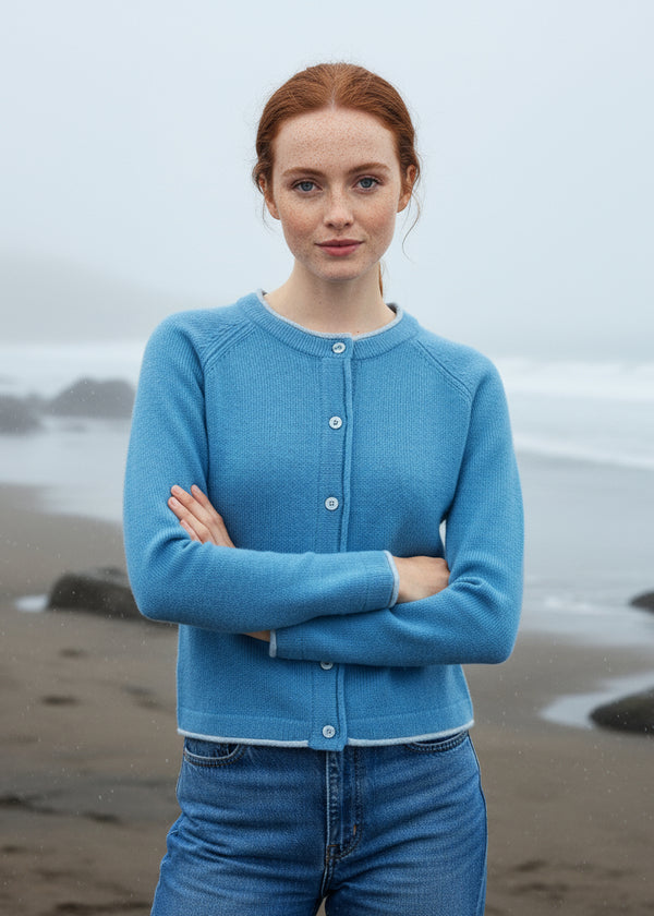 IrelandsEye Killiney Cardigan - Azure Blue
