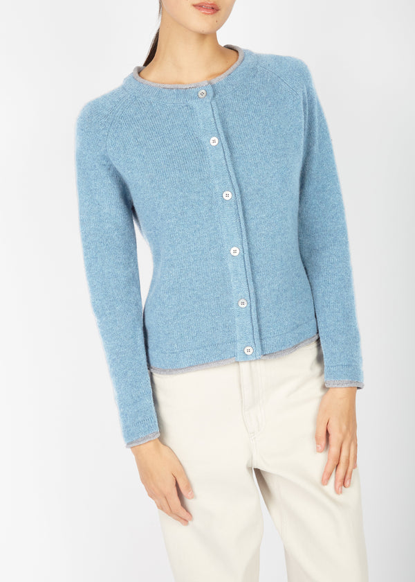 IrelandsEye Women's Killiney Cardigan | Pale Blue Wool-Cashmere Blend