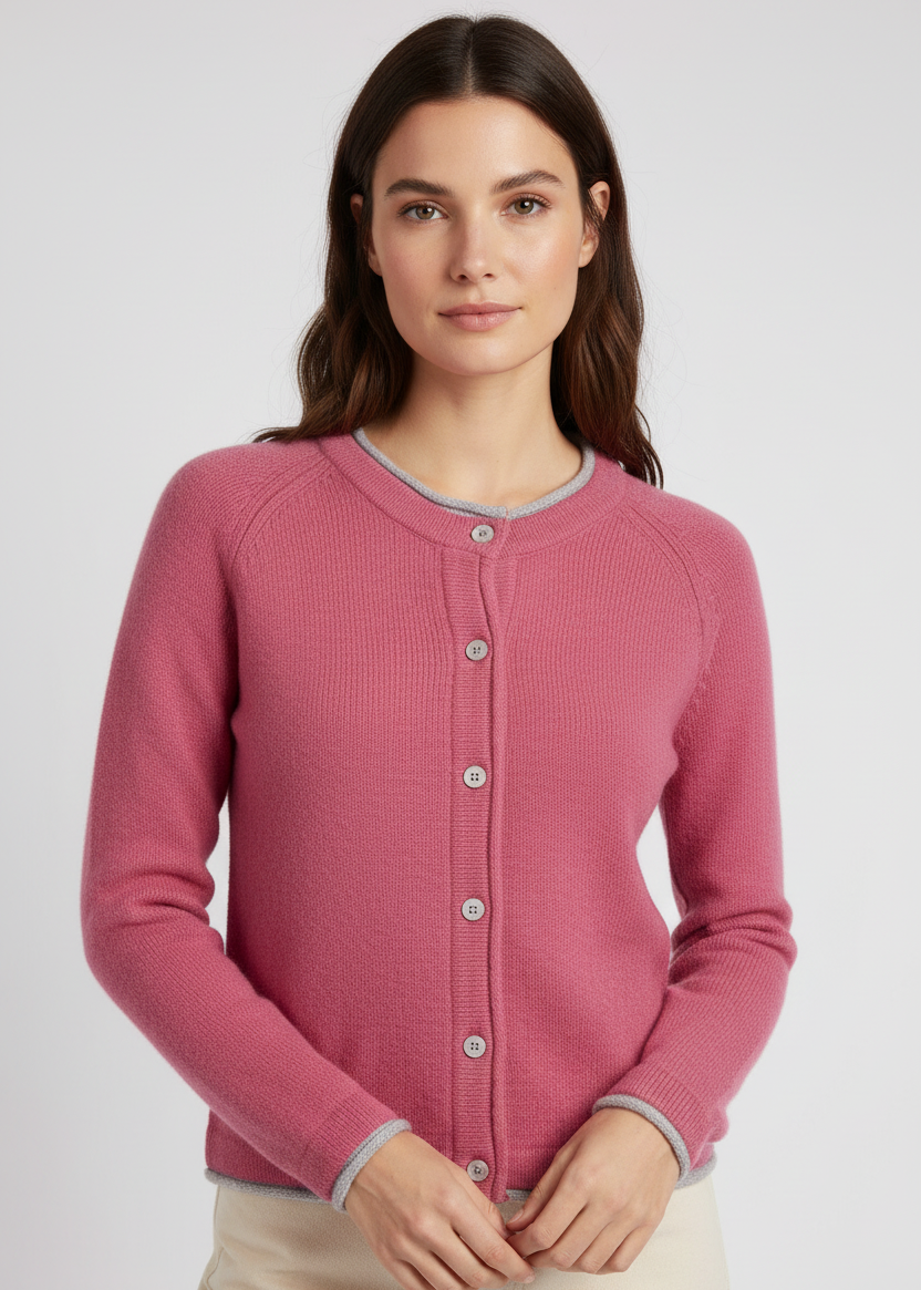 IrelandsEye Women's Killiney Cashmere Cardigan | Rose Pink