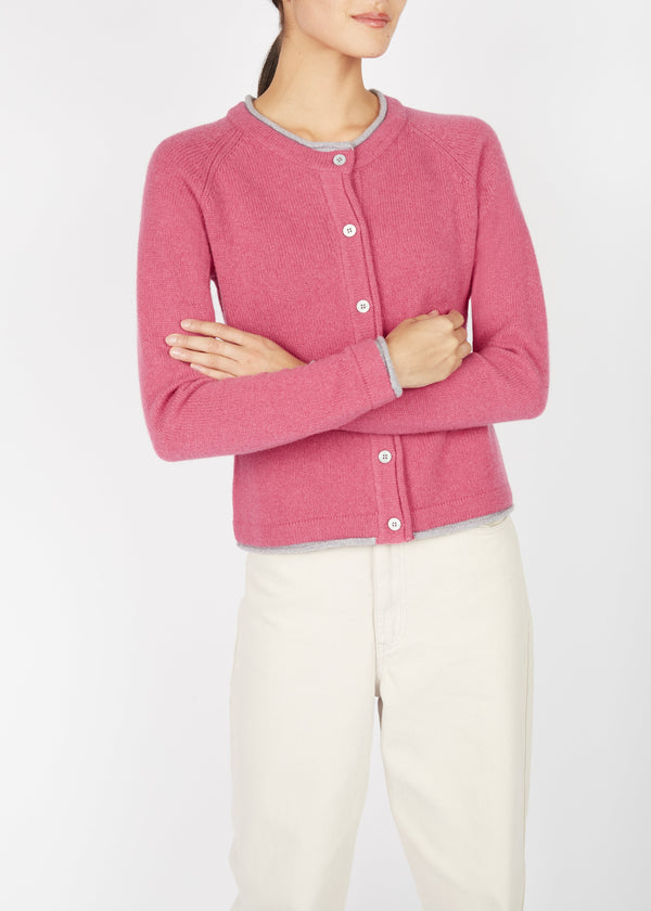 IrelandsEye Women's Killiney Cashmere Cardigan | Rose Pink