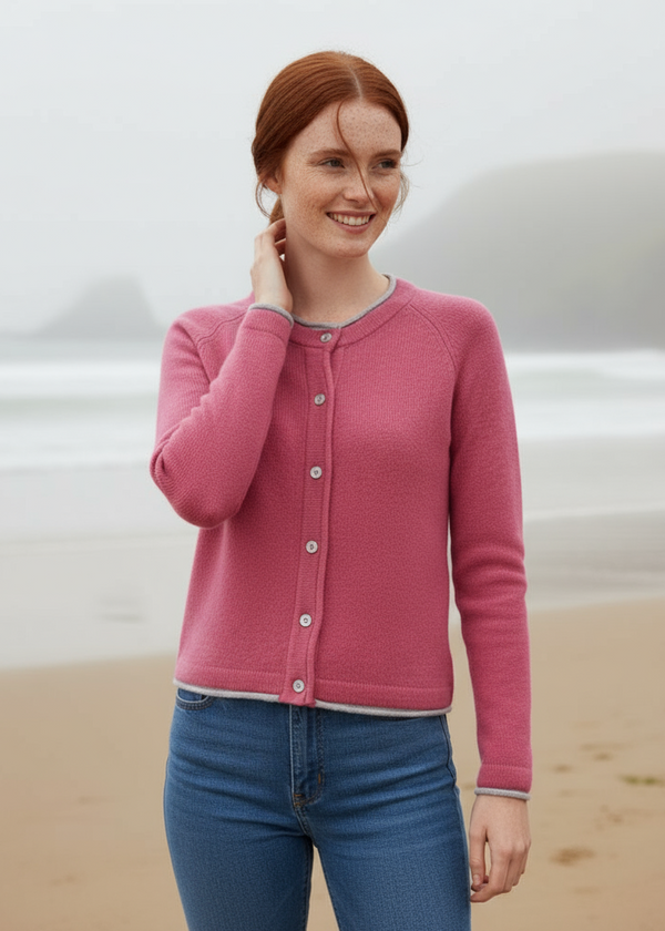 IrelandsEye Women's Killiney Cardigan | Rose Pink