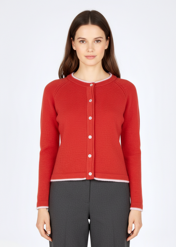 Killiney Wool Cashmere Cardigan | Tandoori | Ireland's Eye Knitwear