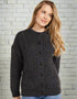 Achill Island Ladies Aran Cardigan | Charcoal