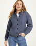 Achill Island Ladies Aran Cardigan | Denim