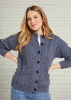 Achill Island Ladies Aran Cardigan - Denim