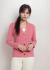 IrelandsEye Horseshoe Aran Cardigan | Bubblegum