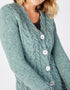 IrelandsEye Horseshoe Aran Cardigan | Ocean Mist - Clearance