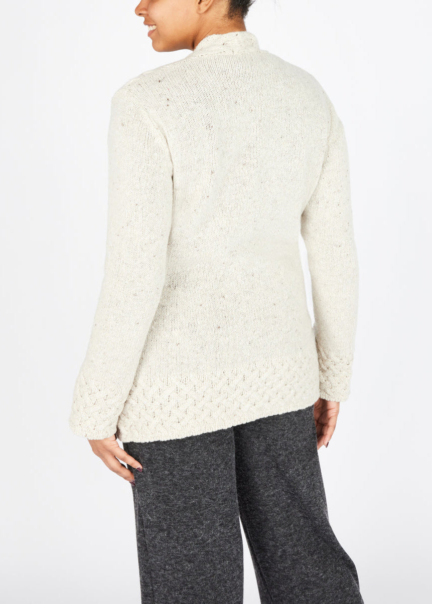 IrelandsEye Horseshoe Aran Cardigan | Chalkstone