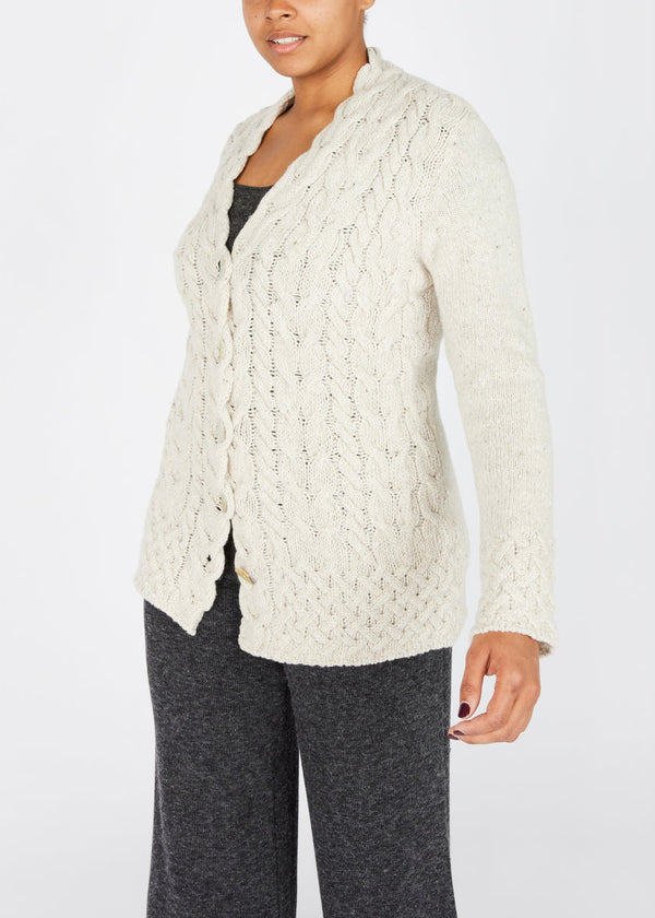 IrelandsEye Horseshoe Aran Cardigan | Chalkstone