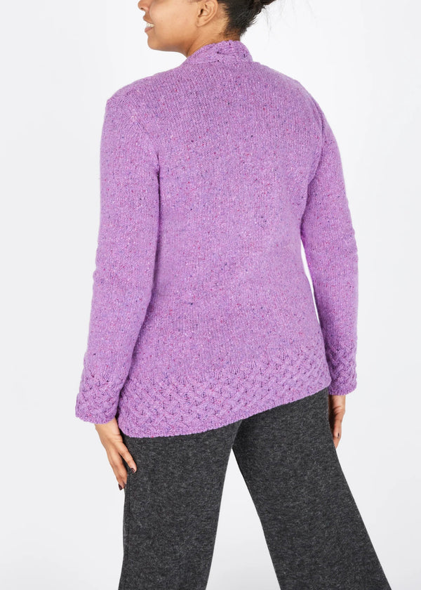 IrelandsEye Horseshoe Aran Cardigan | Orchid