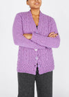 Horseshoe V Neck Aran Sweater | Orchid
