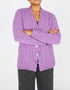 Horseshoe Cable Aran Cardigan in Orchid | Irish Wool & Cashmere