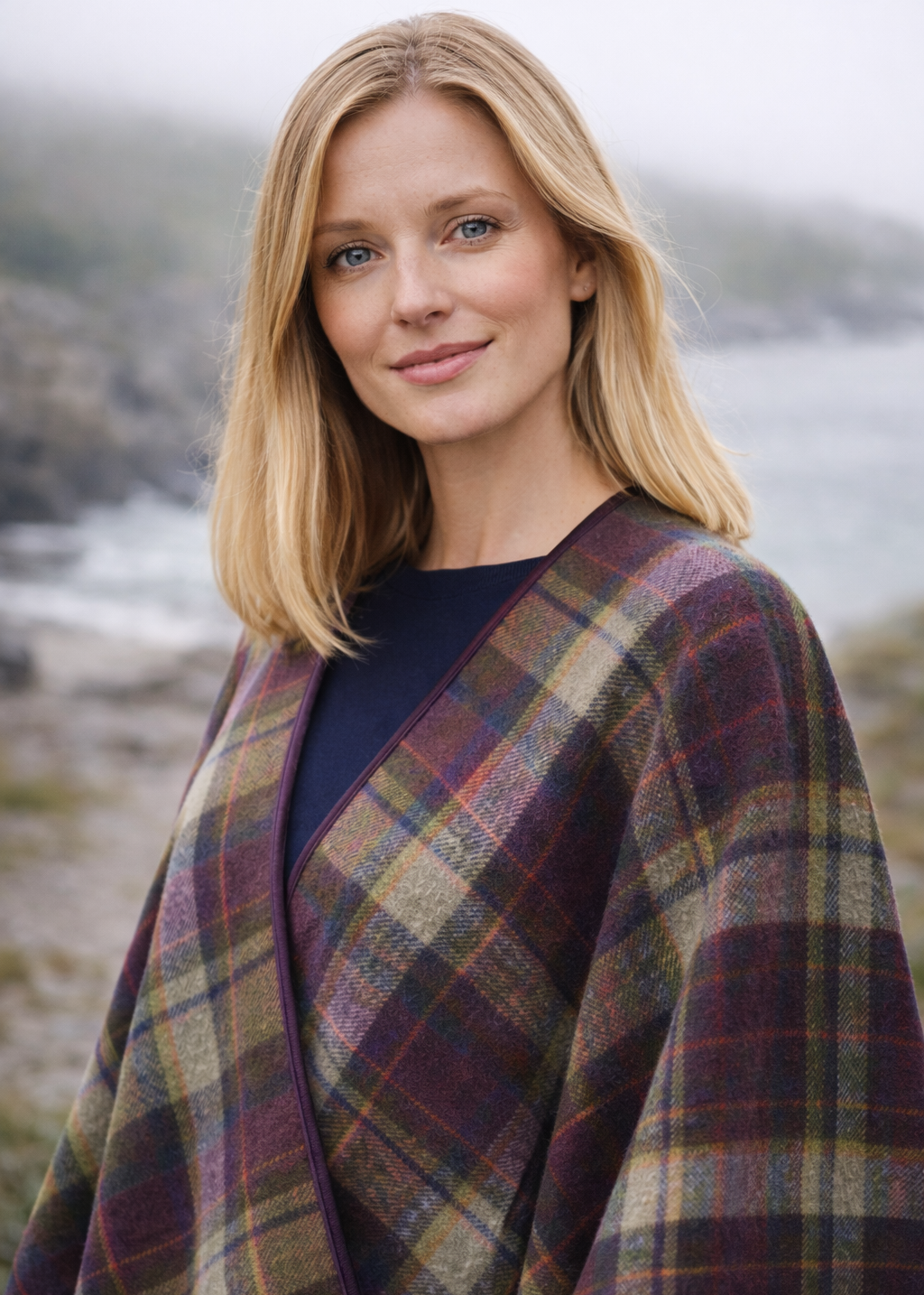 Mucros Irish Tweed Poncho Wrap | Multi Colour Wool