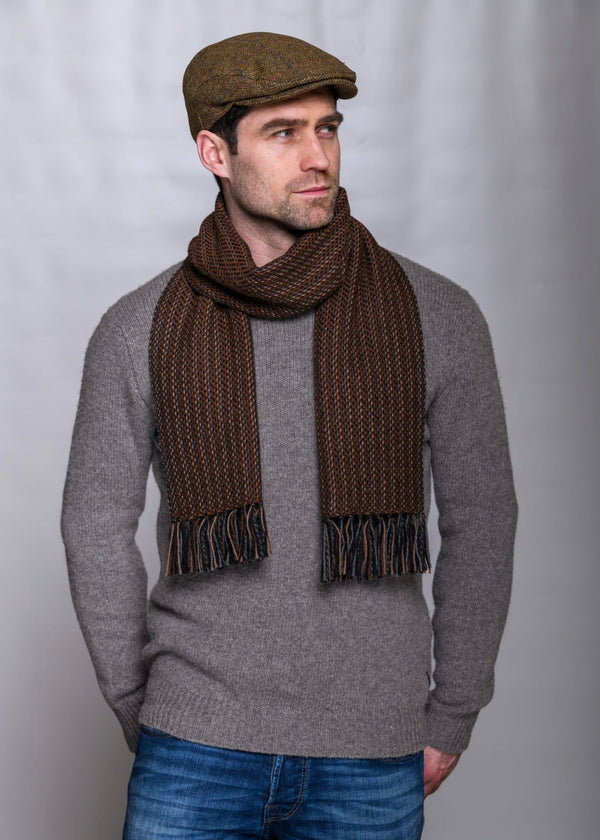 Mucros Alpaca Scarf Brown Mix | Made in Ireland | 100% Alpaca Wool
