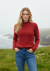 IrelandsEye Women's Trellis Aran Sweater | Chilli