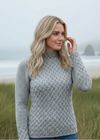 IrelandsEye Women's Trellis Aran Sweater | Grey