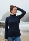 Women's Trellis Aran Sweater | Rich Navy