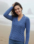 Horseshoe V Neck Aran Sweater | Marina