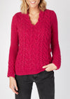 IrelandsEye Women's V Neck Aran Sweater | Bramble Berry