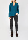 Horseshoe V Neck Aran Sweater | Teal Harbour
