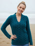 Horseshoe V Neck Aran Sweater | Teal Harbour