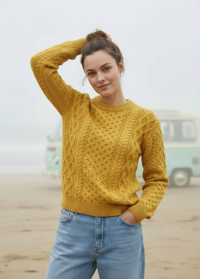 IrelandsEye Aran Sweater | Sunflower