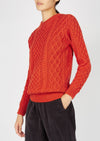 IrelandsEye Women's Aran Sweater | Orange Marl