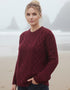 IrelandsEye Women's Aran Sweater | Claret
